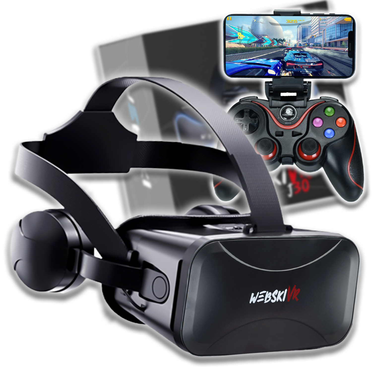 Brýle Vr 3D S Sluchátky Do Uší Jack Pro Filmové Hry 360+GAMEPAD