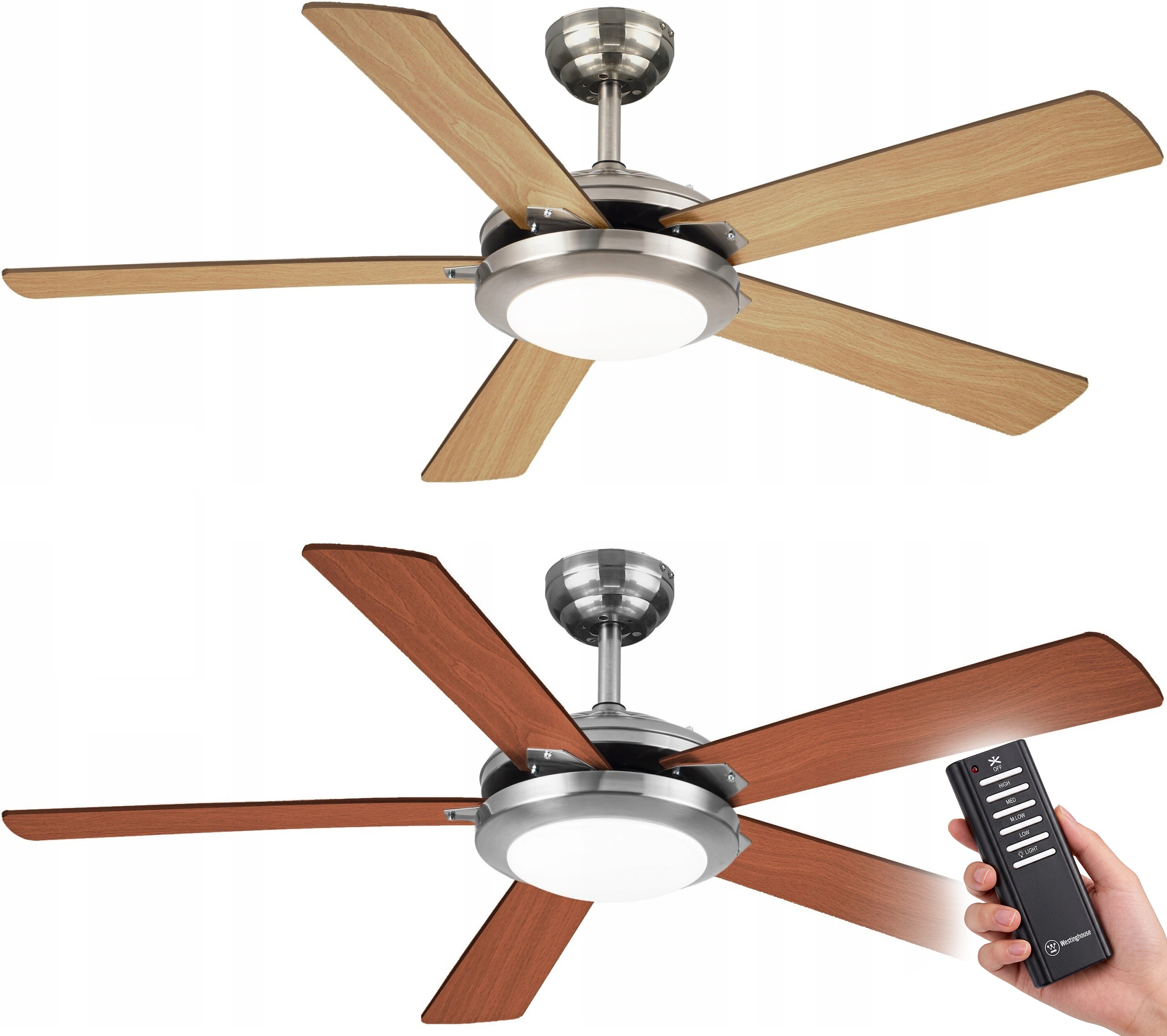 Stropný ventilátor Ufo Borovica/Bronz 132 cm Luster do obývačky Diaľkový Ovládač
