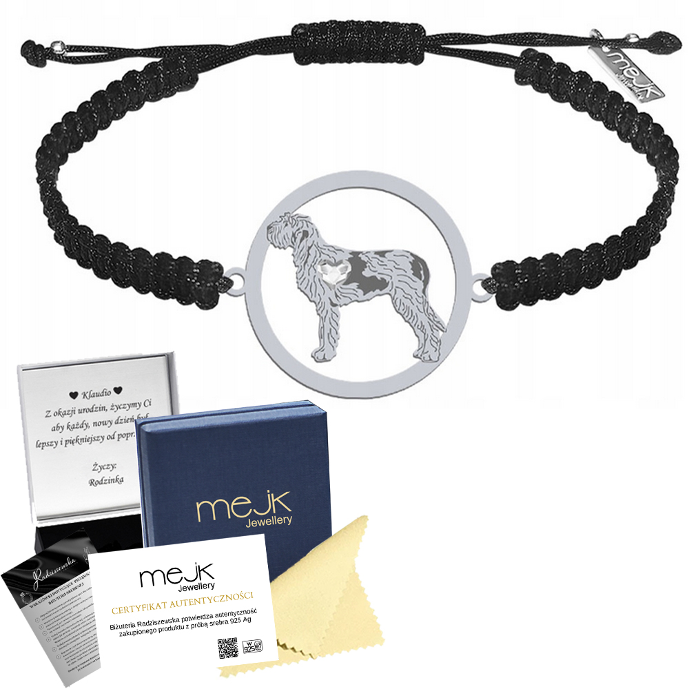 Stříbrný náramek z italského žaluzie Hrubosrstý 925 Makramé Dárek Gravírování