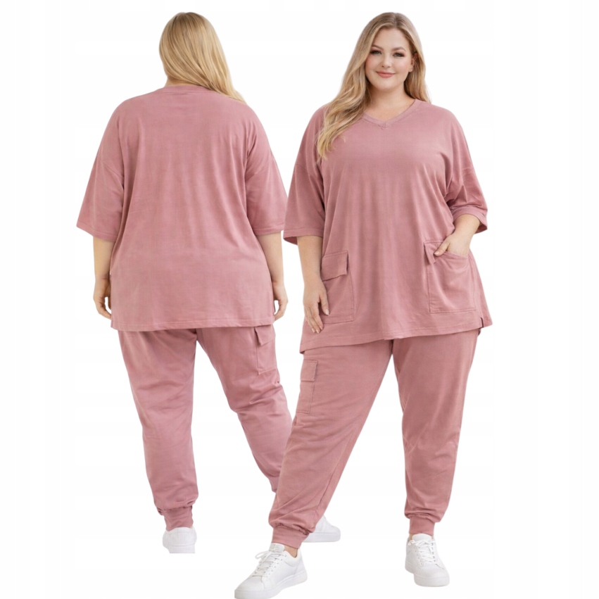 Bavlněný komplet tunika kapsáče pohodlné sportovní 54 56 7XL 8XL