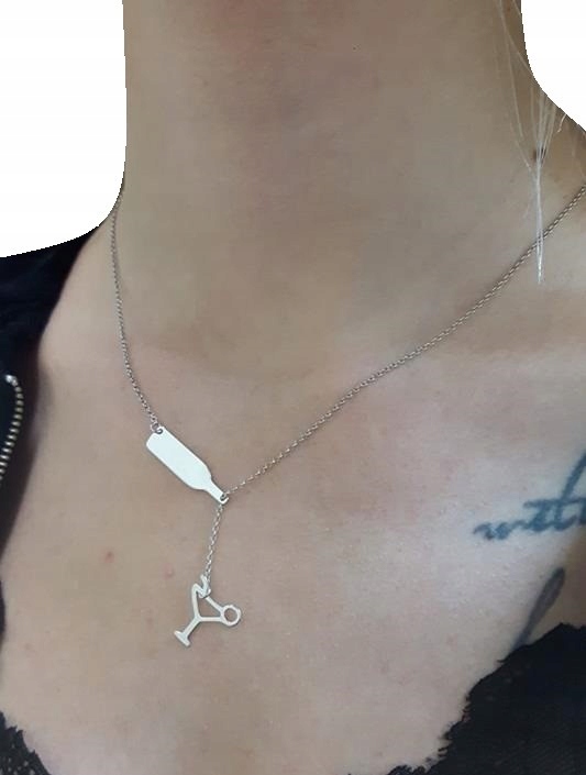 

Srebro naszyjnik butelka z kieliszekiem srebro 925