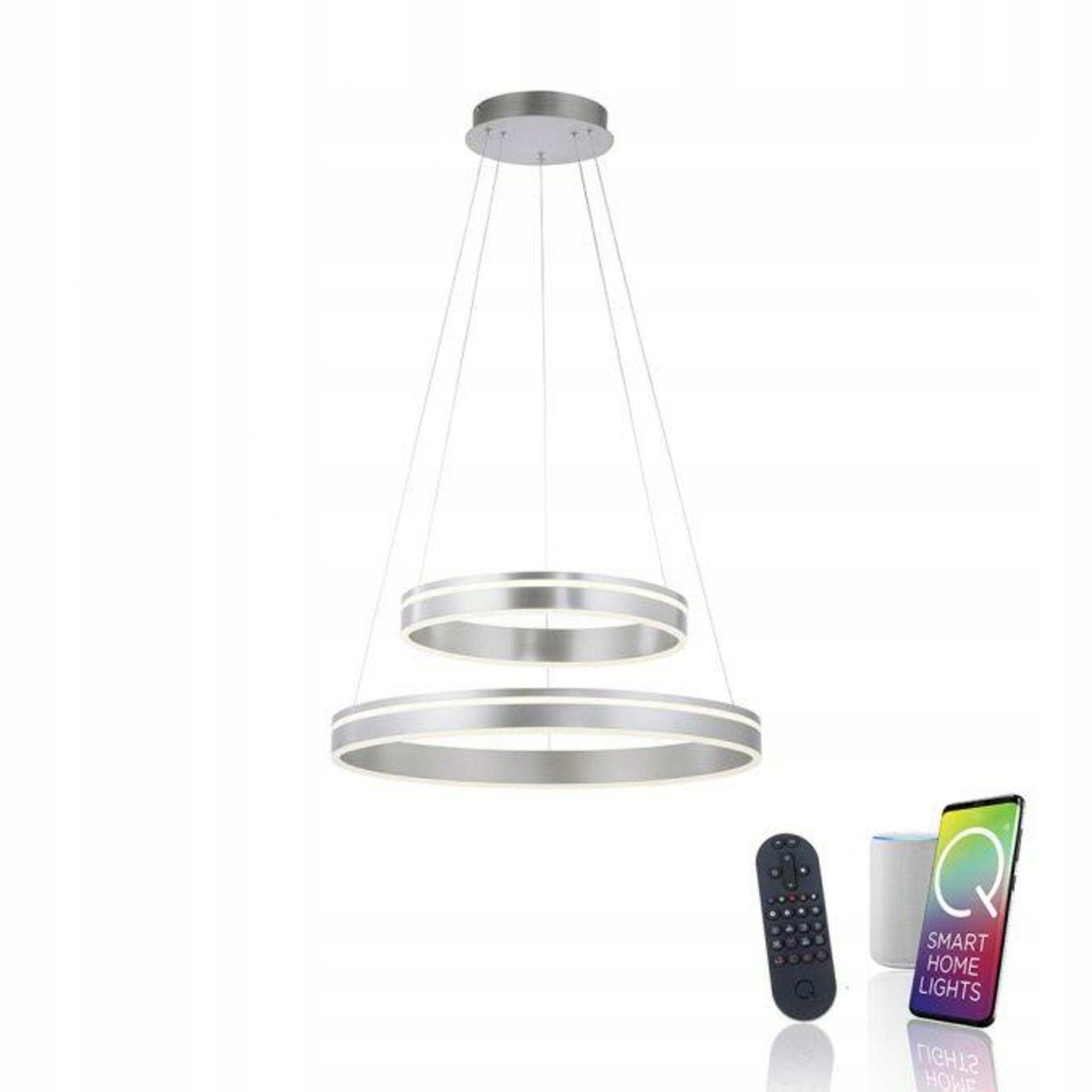 Paul Neuhaus Q-vito Led závesné svietidlo oceľ, Cct, ZigBee, diaľkové ovládaný