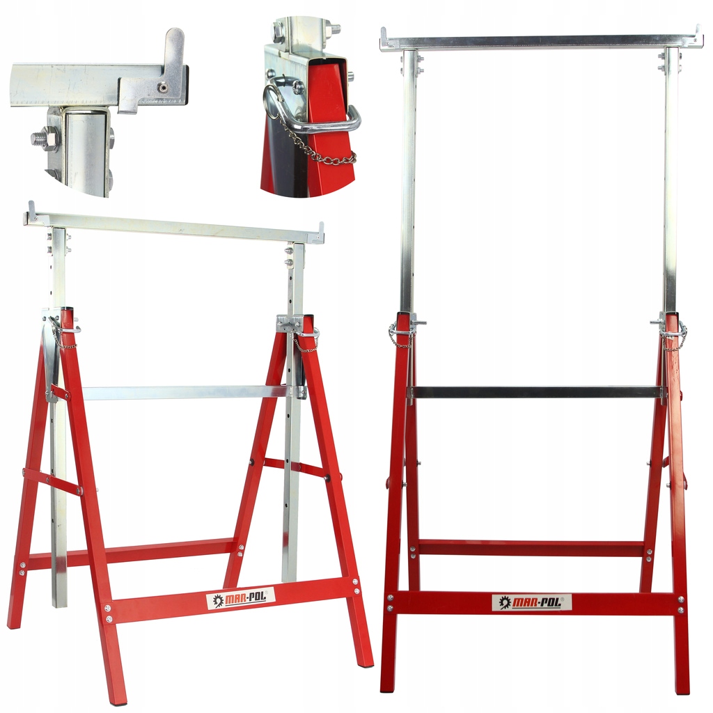 KOBYŁKA STOJAK KOBYŁKI STOJAKI PODPORA WARSZTATOWE 2 SZT x 150KG 80-130cm EAN (GTIN) 5901969125825