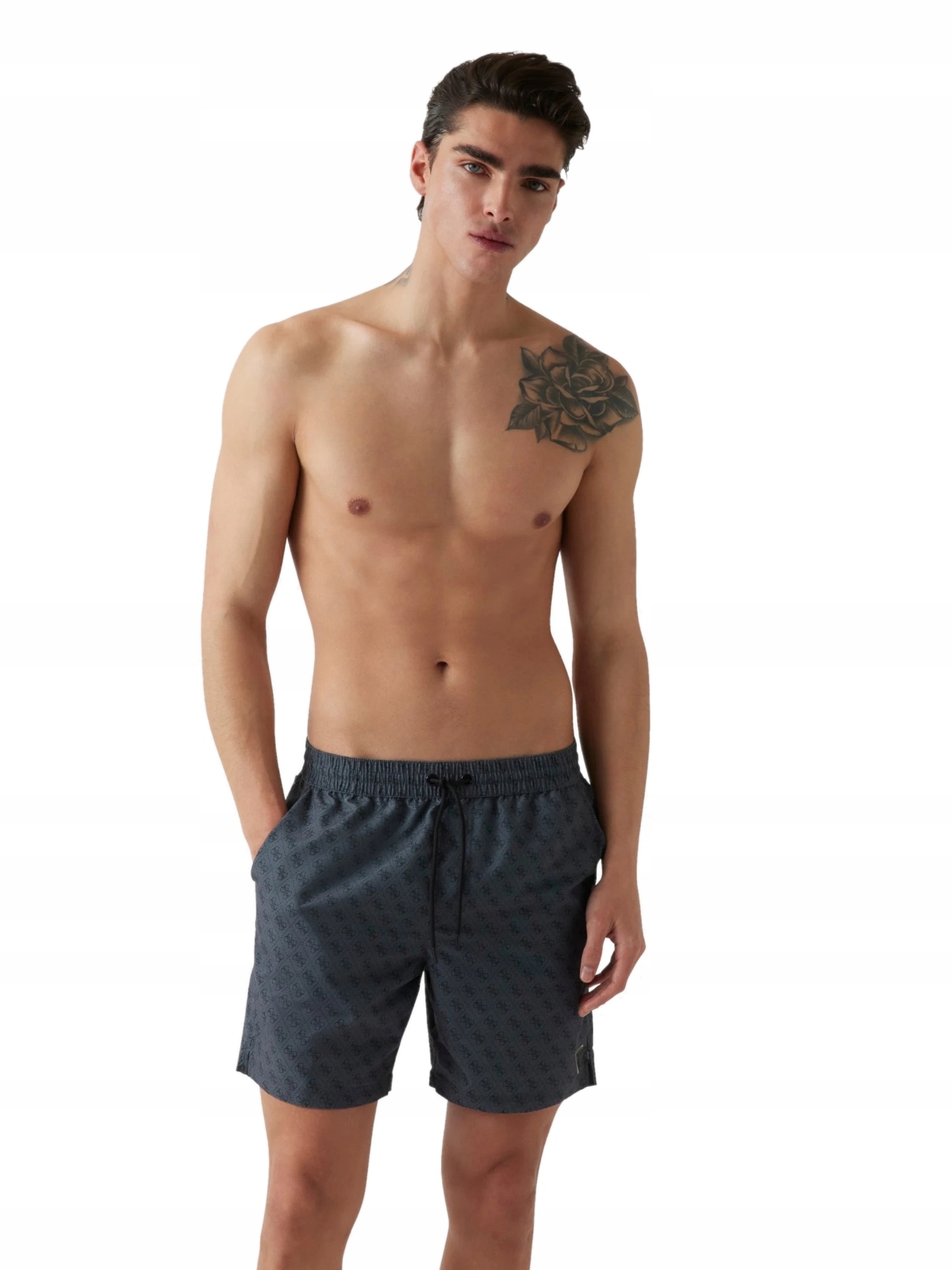 Guess černé logované pánské plavky šortky krátké kraťasy M