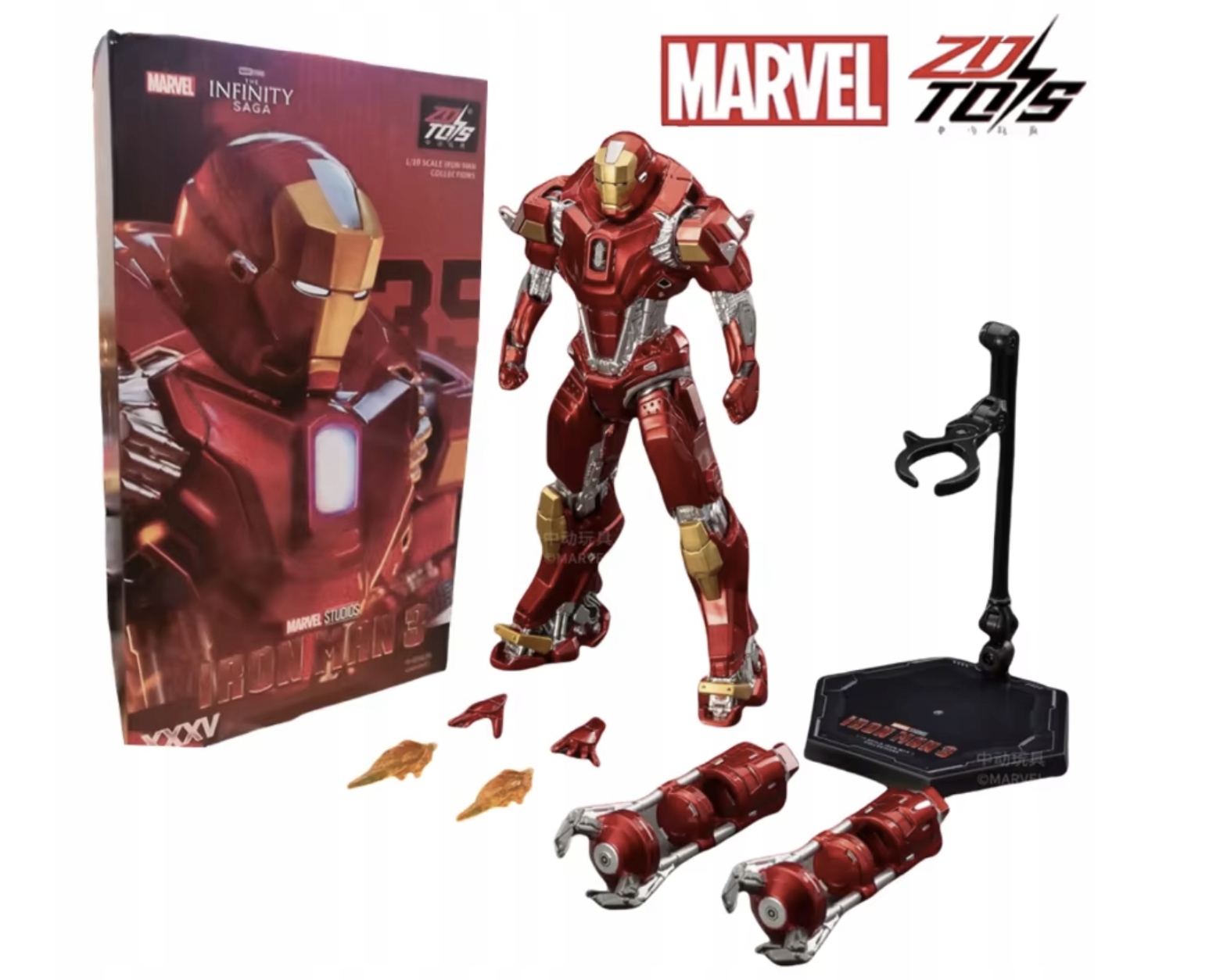 Figurka Iron Man Mk35 Mkxxxv Red Snapper 18cm Marvel Zd Toys Originál