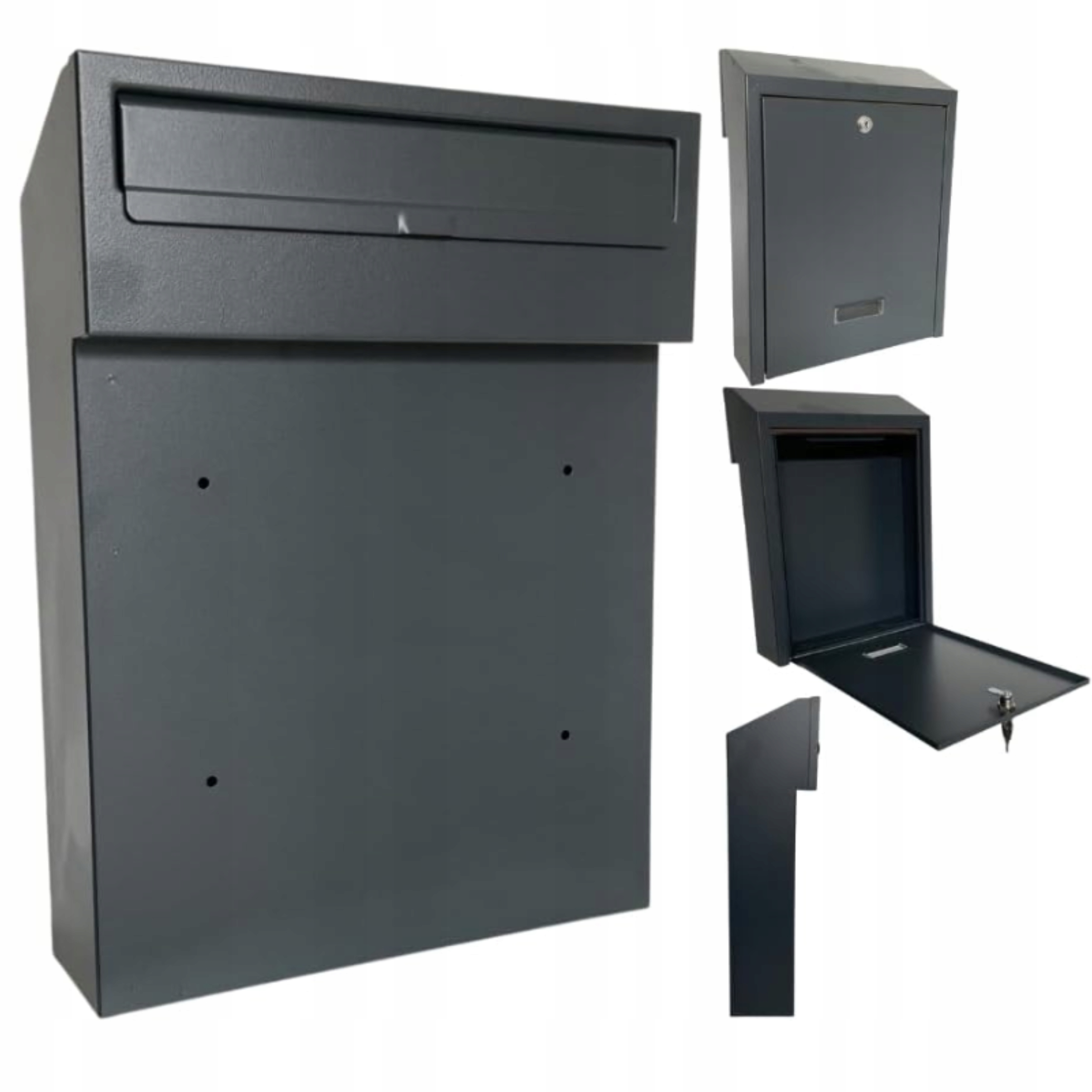 Poštovní Schránka Průchozí Oboustranná Grafit Antracit Velká Na Oplocení