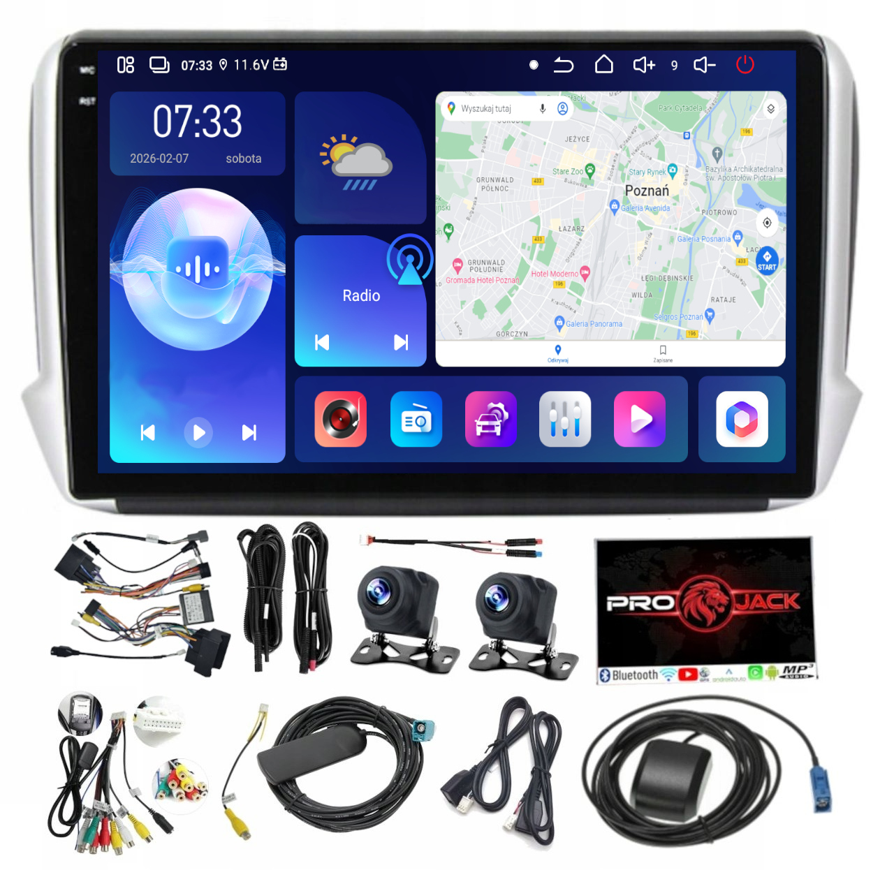 Rádio Navigácia Carplay Gps Android Peugeot 208 2008 Wifi 6GB 128GB Sim