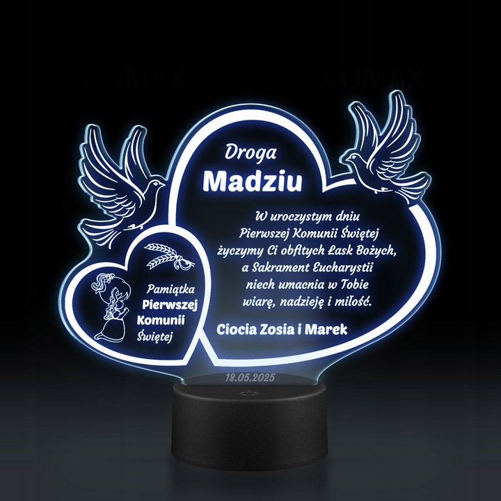 Lampka Pamiątka Pierwszej Komunia 16k. LED PLEXIDO Kod producenta Lampa biurkowa stołowa stół nocna stolik