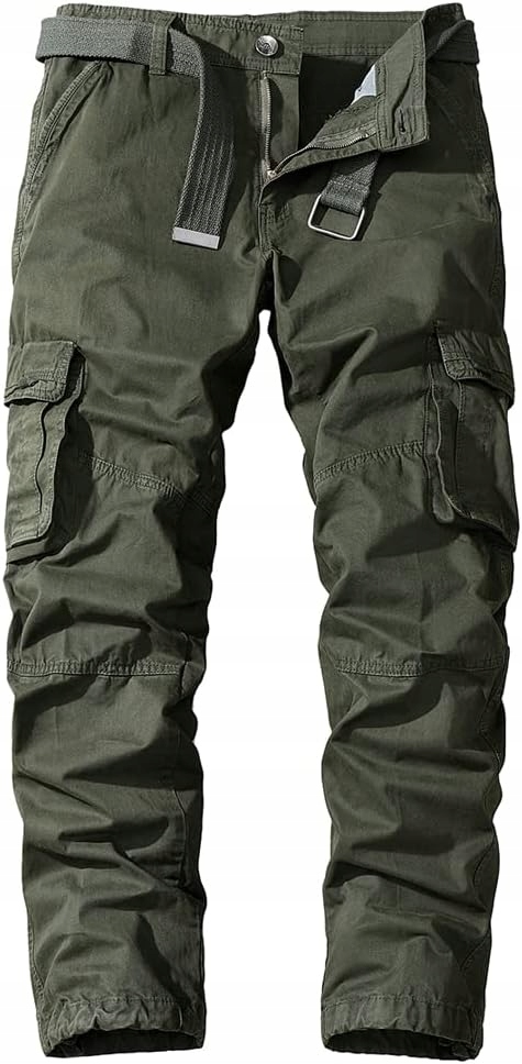 Digralne Spodnie Męskie Cargo 36 Zielone Bawełniane Outdoor Wytrzymałe