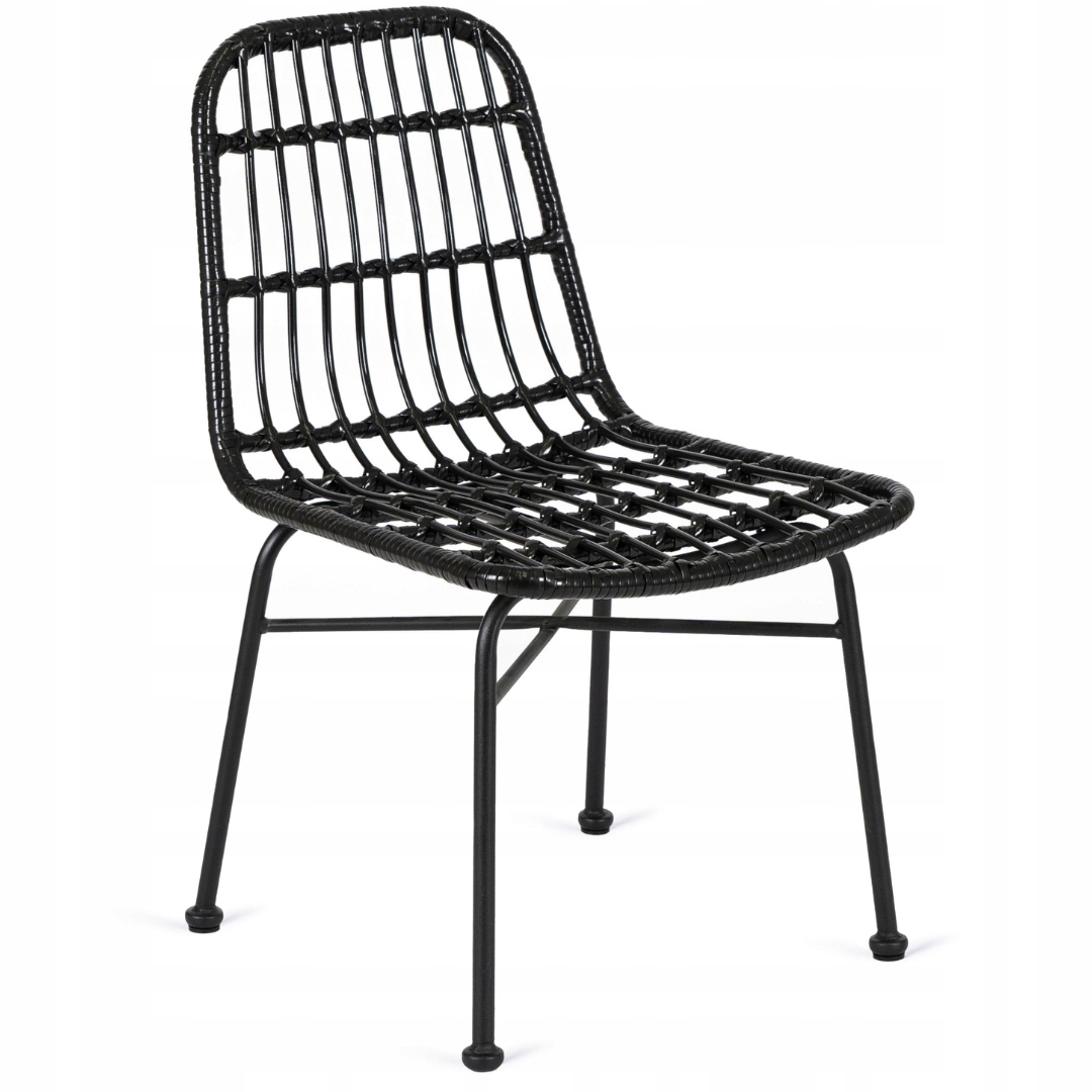 Černé ratanové zahradní křeslo pro terasu a zahradu Waldi