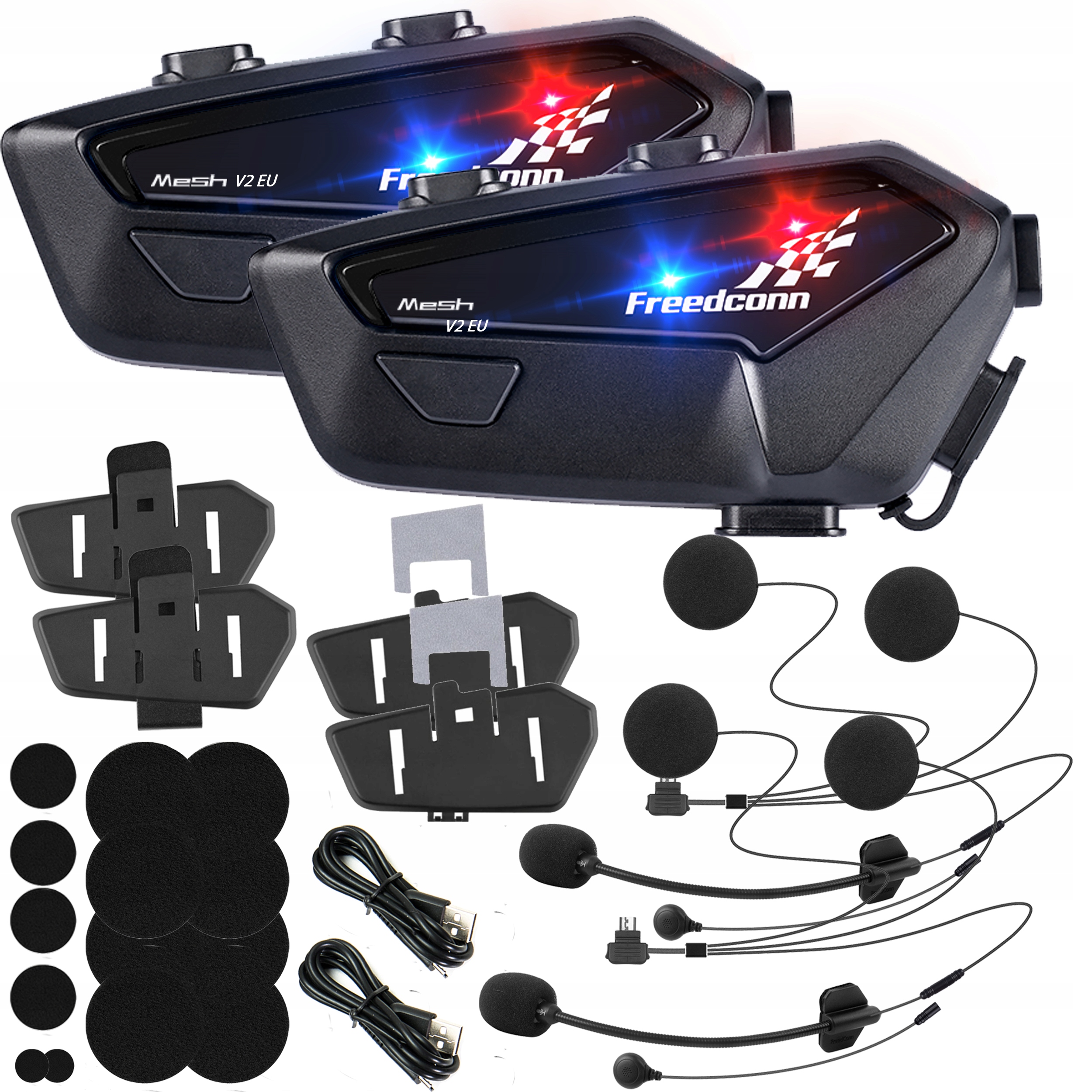 FreedConn Interkom motocyklowy FX PRO V2 do 6 osób Mesh polskie ...
