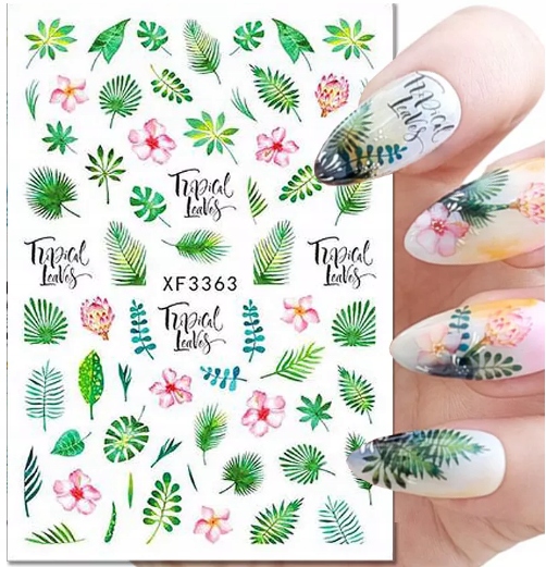 NAKLEJKI NA PAZNOKCIE SAMOPRZYLEPNE LIŚCIE XF3363