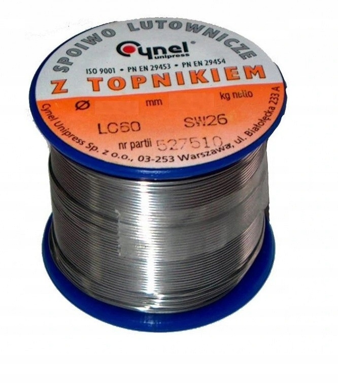 

Cyna 1,5mm 250g Spoiwo Lutownicze Topnikiem Cynel