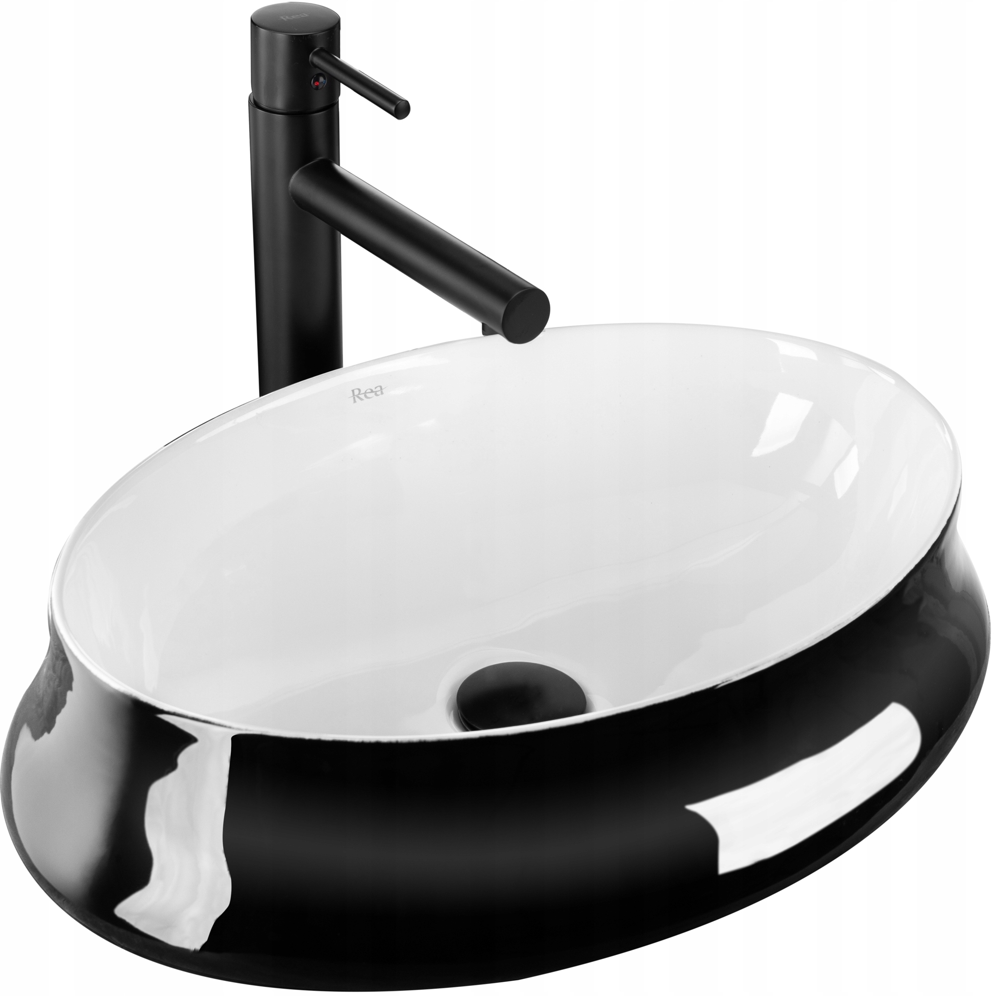 

Umywalka Nablatowa Angela Biało Czarna Rea