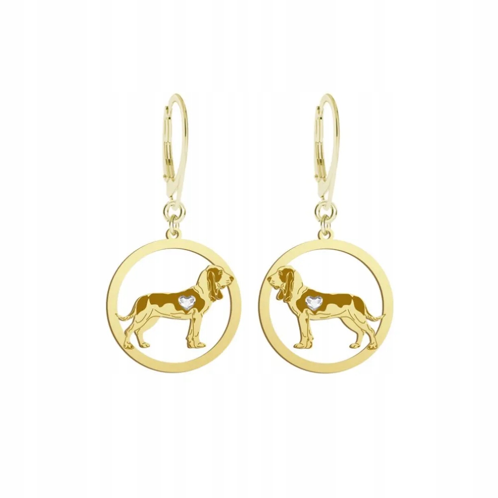 Náušnice Zlaté s španělským honičským psem 925 Bigiel Dárek Gravírování Bonus