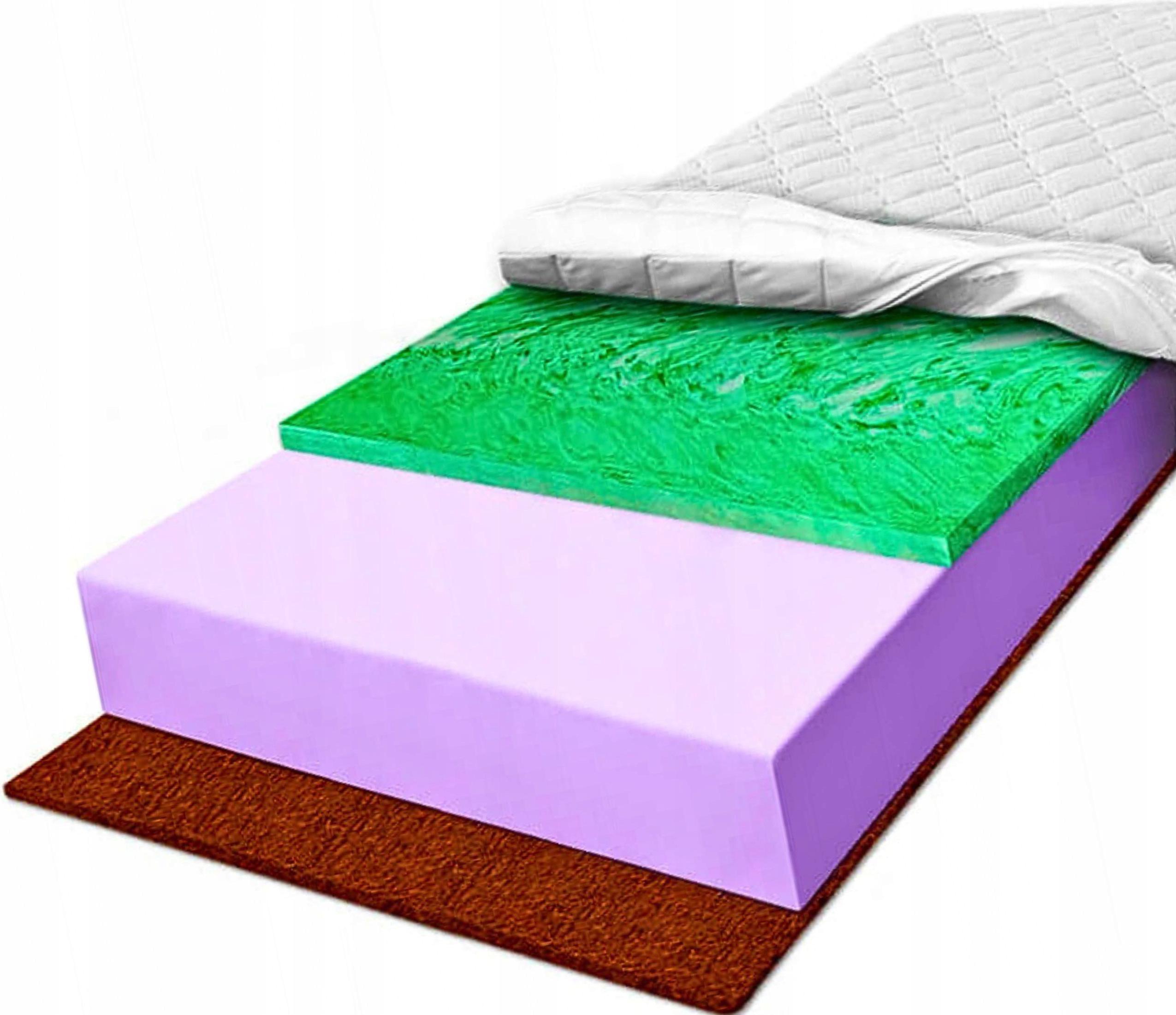 Materac piankowy 80x180 Verde mata kokosowa 15 cm usztywniony twardy H3 H4