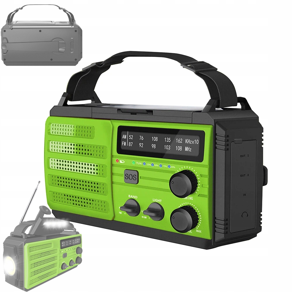 Přenosné Nouzové Stavební Rádio Solární Lampa S Alarmem A Omáčkou