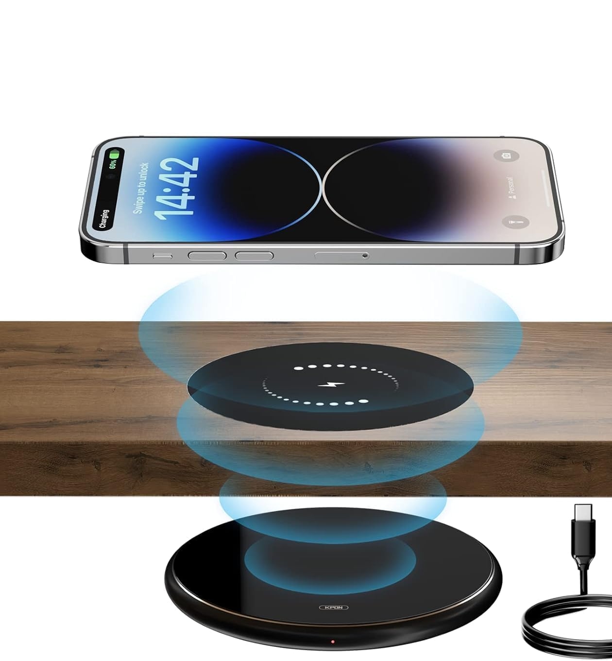 Niewidoczna Ukryta Ładowarka Bezprzewodowa Pod Blat Kpon 10W