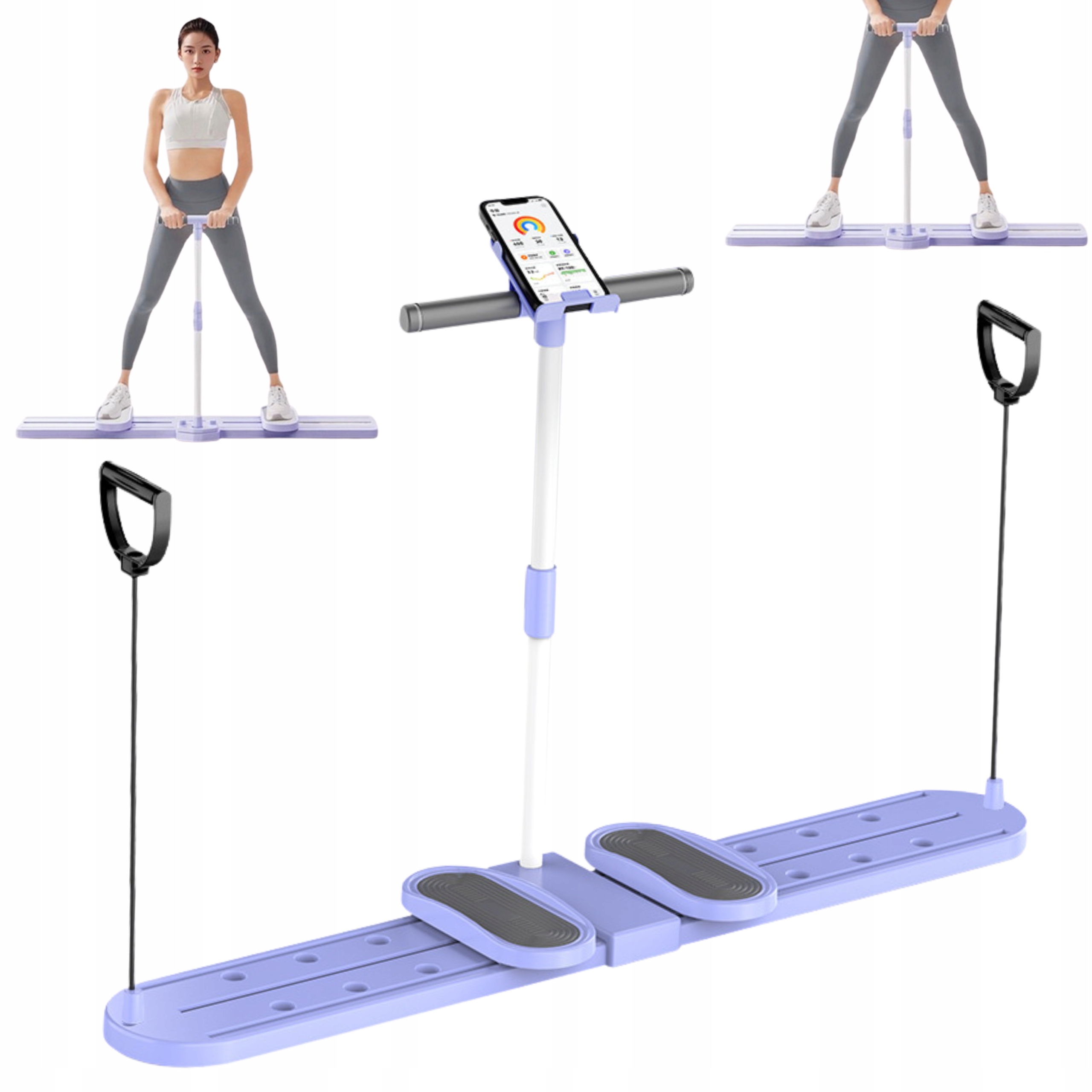 Fitness Suwak do Ćwiczeń Nóg, Pośladków i Talii Domowy Trener z Uchwytami