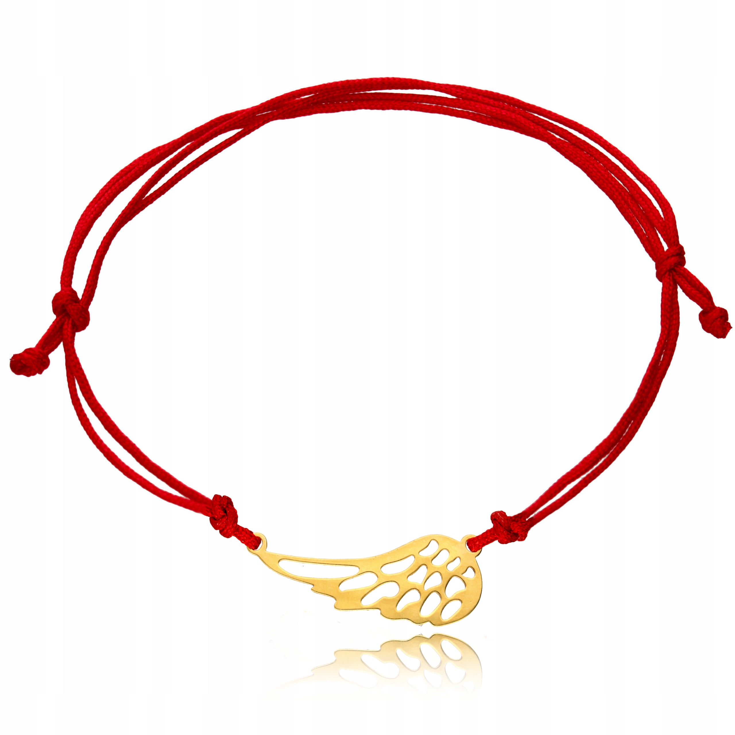 Złota bransoletka 585 Skrzydło Anioła Skrzydełko sznurek Złoto 14K