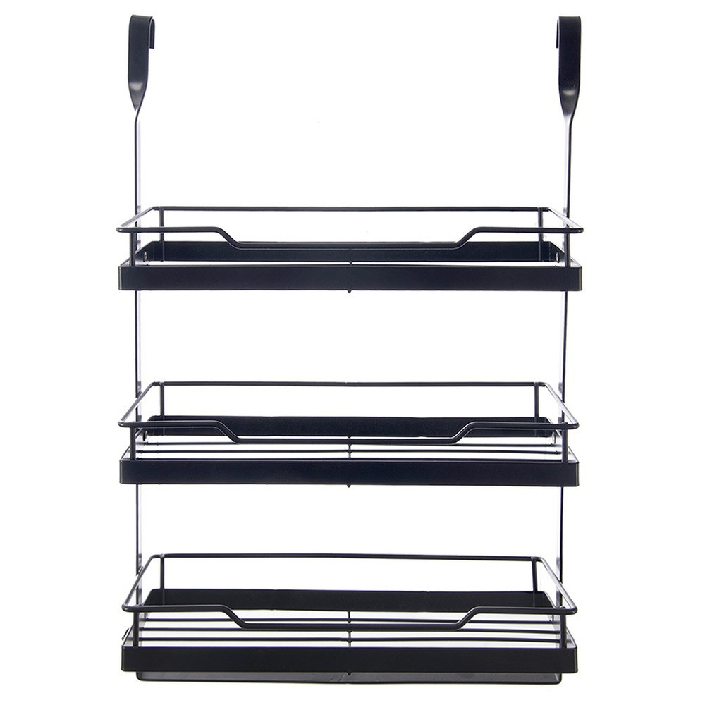 Kuchyňská police závěsná na kuchyňský reling kovová patrová na koření