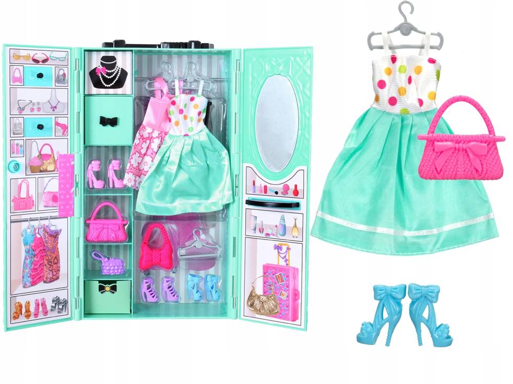 Szafa Garderoba Dla Lalki Barbie Z Wyposażeniem Ubrania Akcesoria 6+ Askato Kod producenta GXP-742266