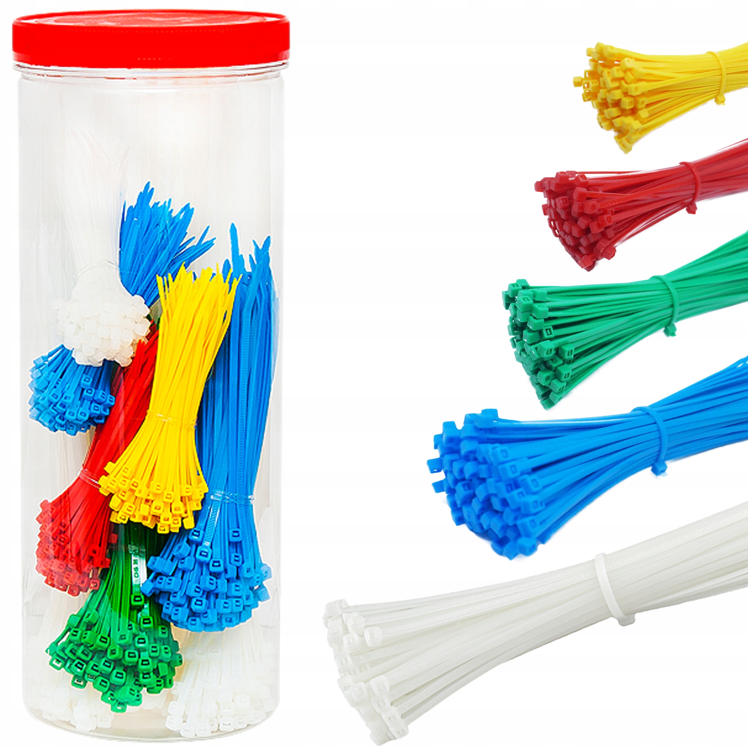 1000 SZTUK OPASKI ZACISKOWE KOLOROWE TUBA 2,5