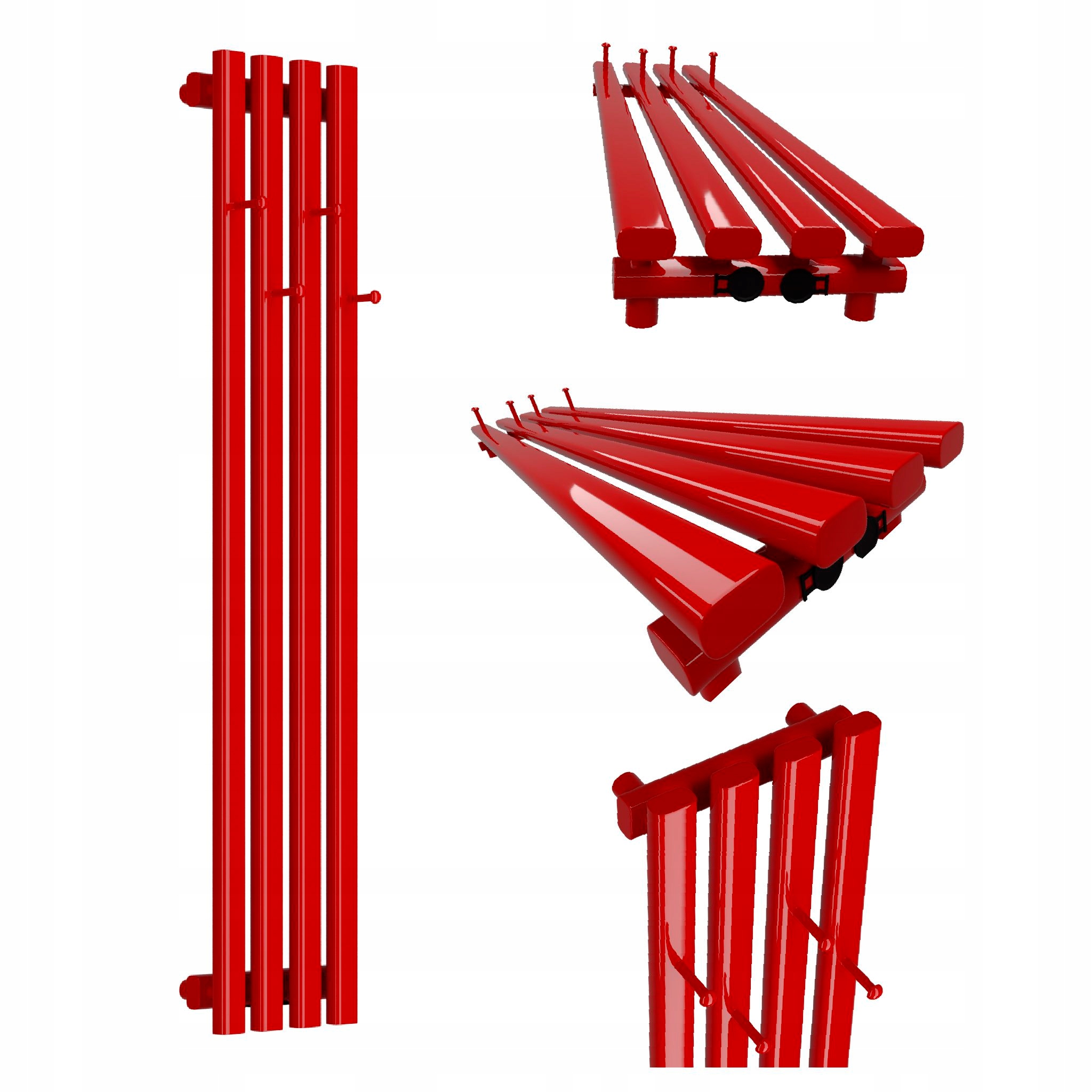 Dekorativní radiátor HORYZONT4 Hook 100x29 červený