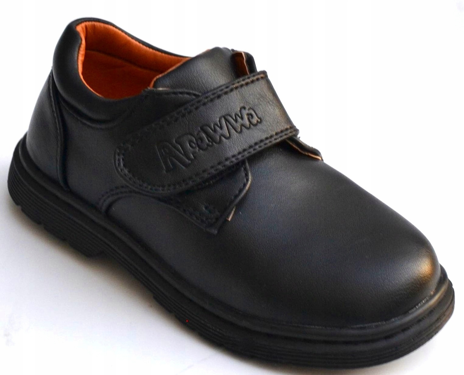 MOKASYNY Trzewiki Półbuty wizytowe WESELE skóra rzep czarne R-29-18cm Rozmiar 29