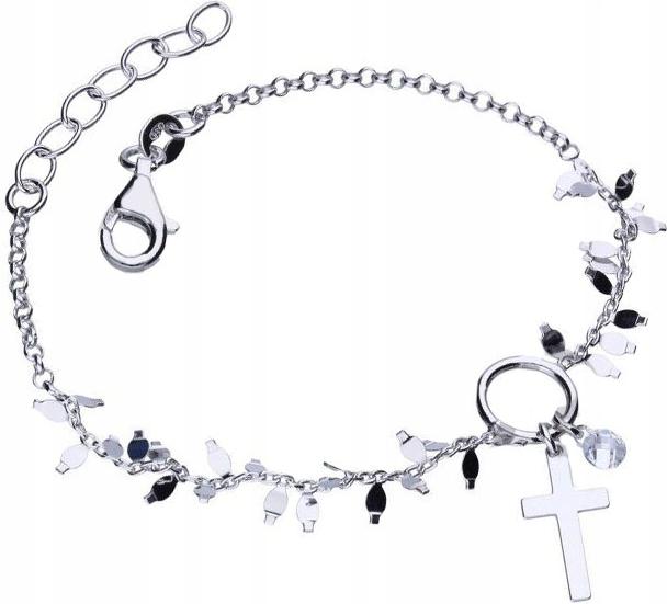 Stříbrný náramek 925 s křížkem 2,68 g, moderní módní vzor dárek