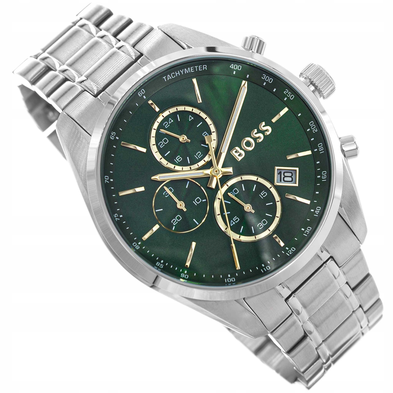 Pánské Hodinky Hugo Boss 1514266 Grand Prix 44 Stříbrné Na Náramku Data