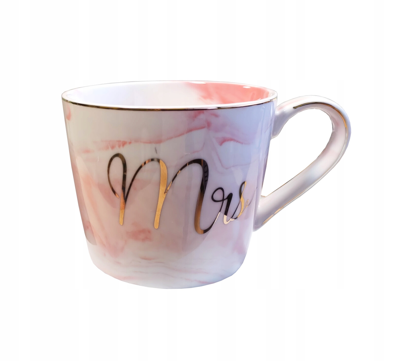 

Ceramiczny kubek marmur różowo biały Mrs 9,5x8,2cm