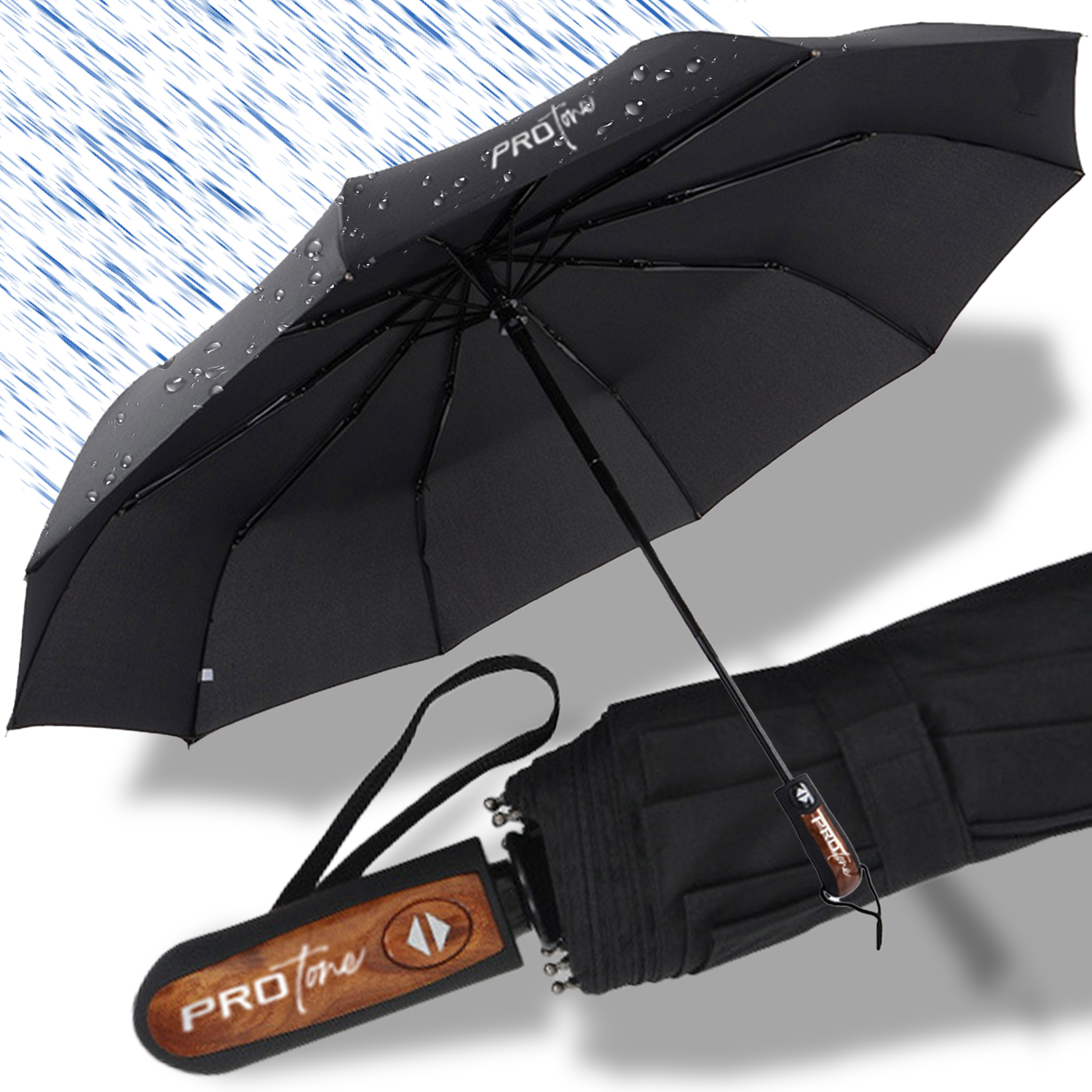 PORZĄDNY PARASOL PARASOLKA AUTOMAT SKŁADANY WŁÓKNO