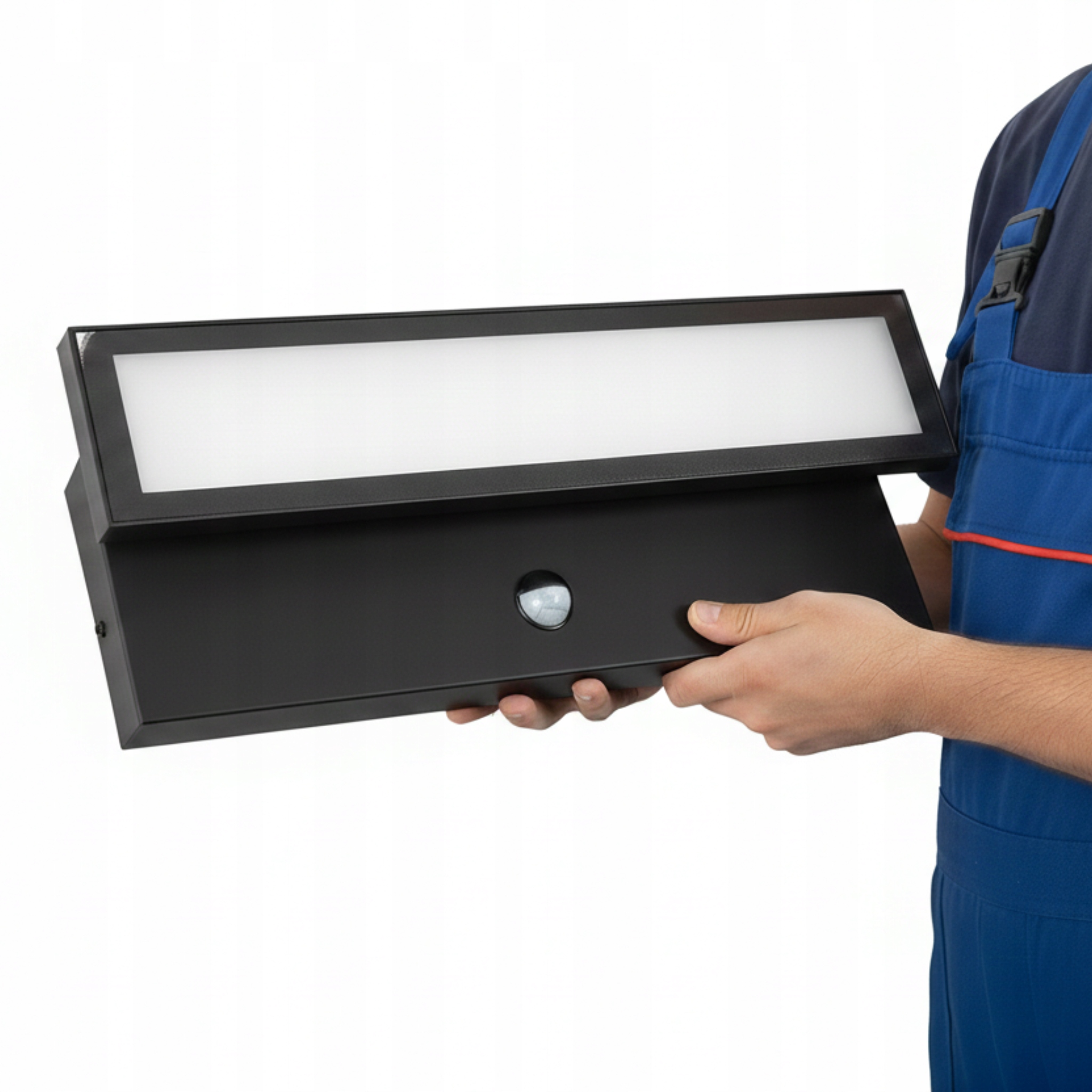 Vonkajšie nástenné svietidlo nad veľkou garážou s Led snímačom 40W Pir IP65 Idealed