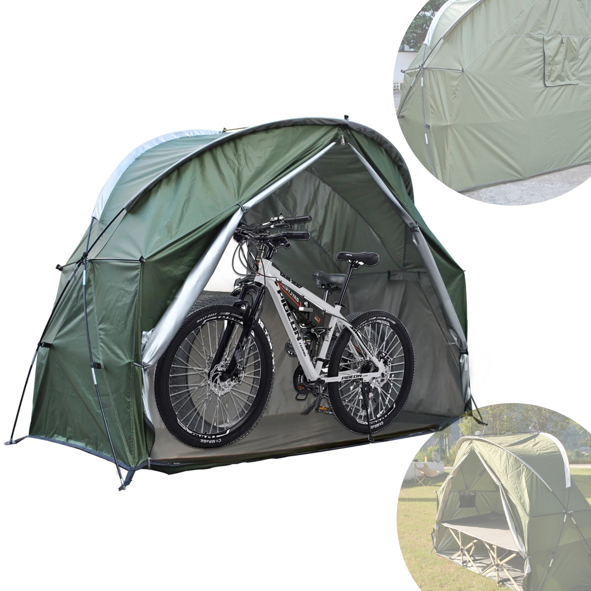 Sada Stan Zahradní Budka Pro Skladování Zelená 210D