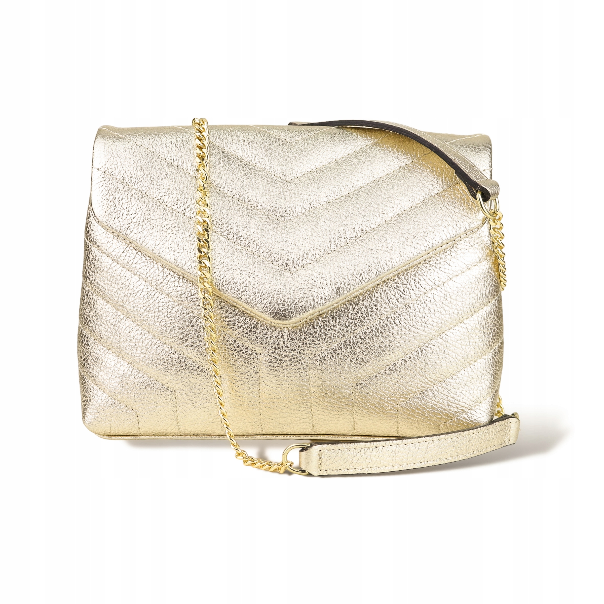 Dámská kabelka z přírodní kůže Isalina-M Zlatá