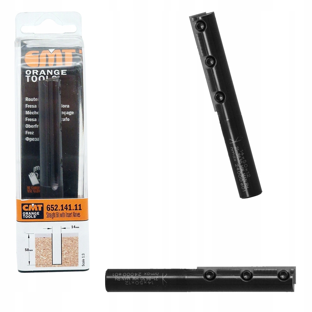 Cmt Frez prosty na płytki wymienne 14 mm trzpień 12 mm Rh 652.141.11