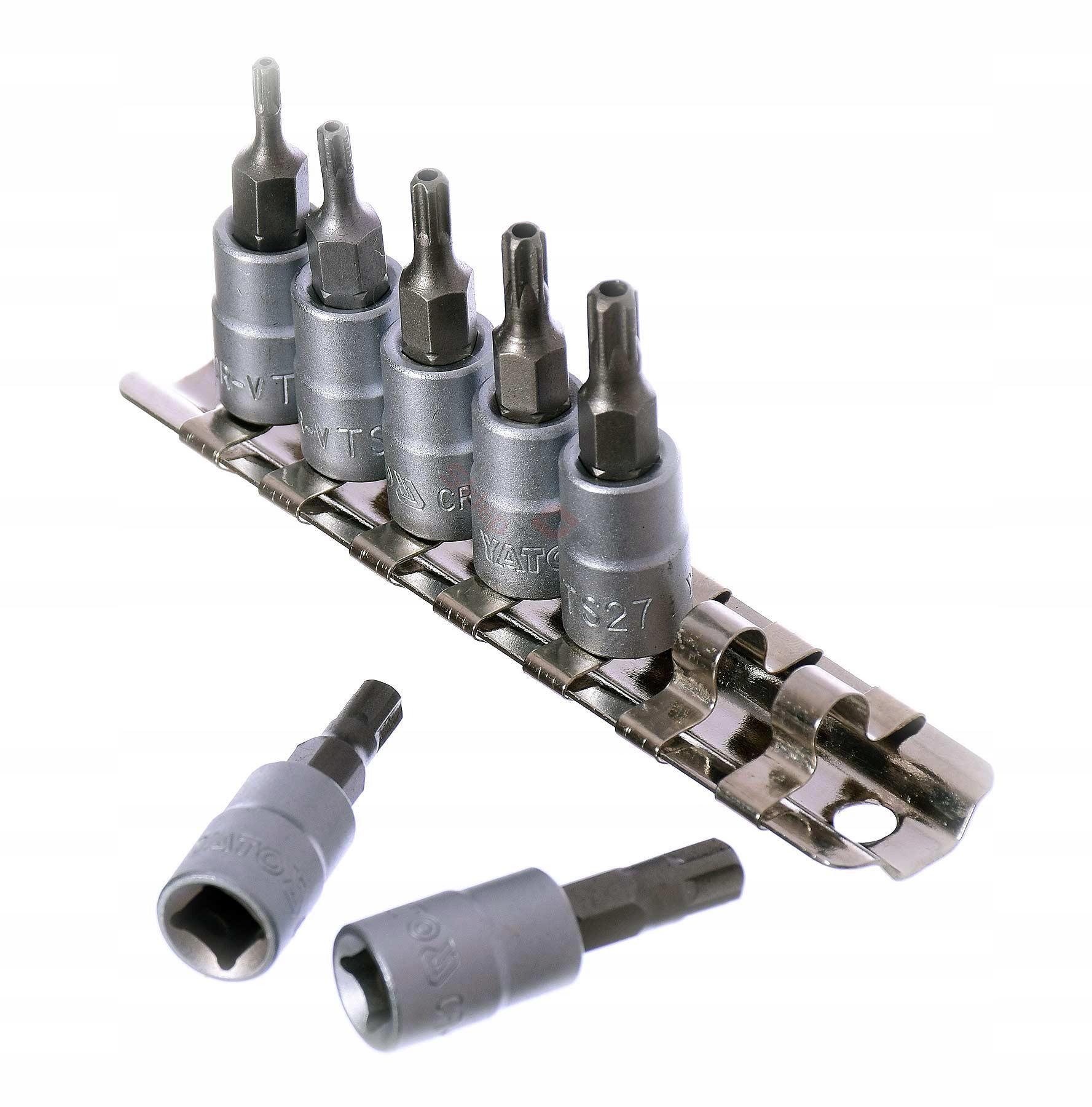 Yato 0461 Klucze Nasadowe Trzpieniowe Pięciokątne 1/4'' Szyna 7 Szt.