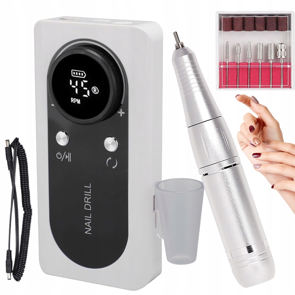 Bruska Na Nehty Manikúra Pedikúra Sada S LCD Obrazovkou Vysoká Kvalita