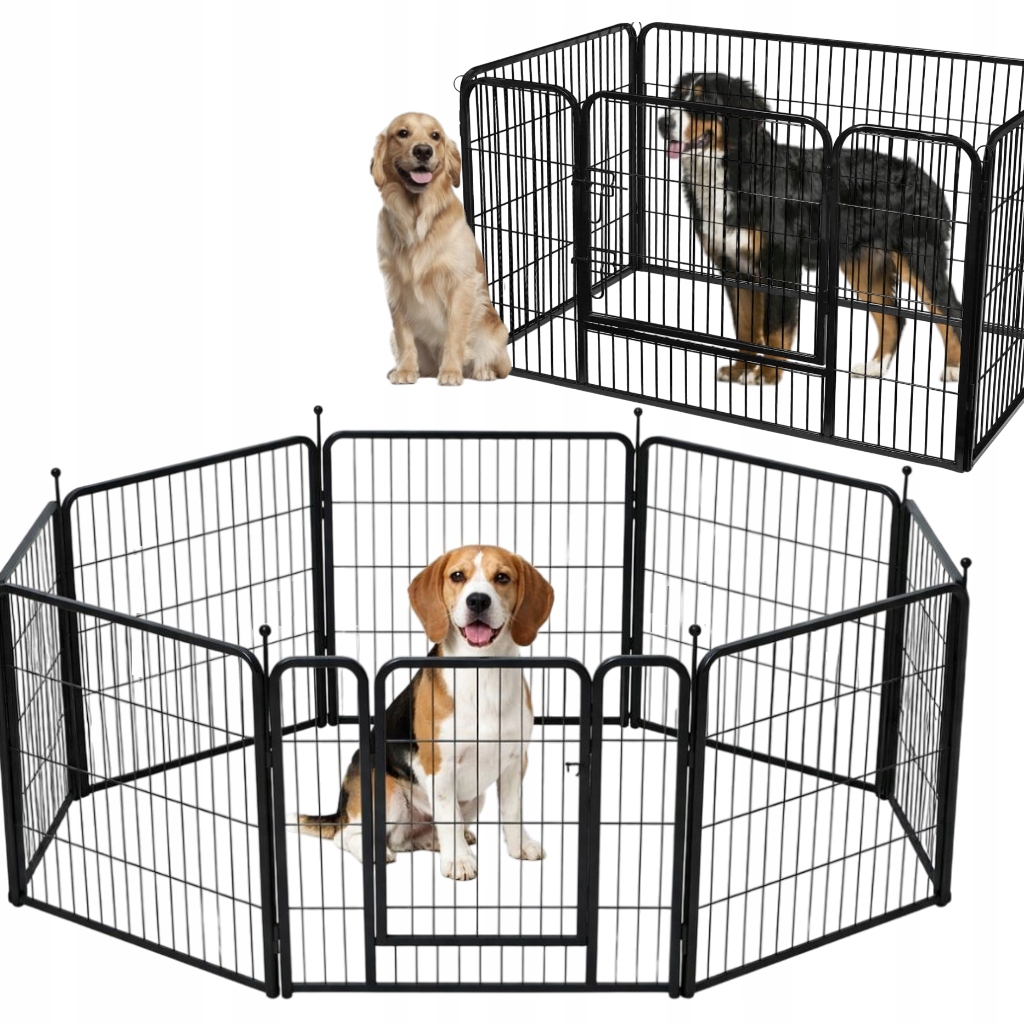 Kojec Zagroda Modułowa Wybieg Klatka Dla Psa Zwierząt 8 Paneli 80x80cm