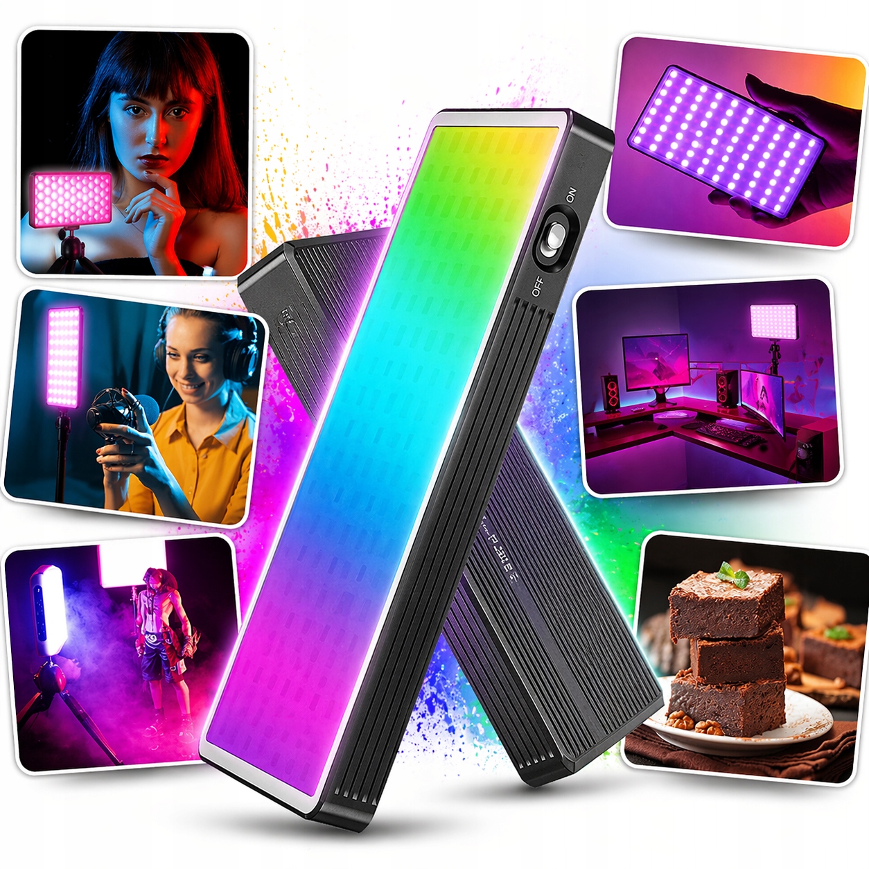 Led lampa Video PowerBank Rgb pro vlogování fotografování 2500K-8500