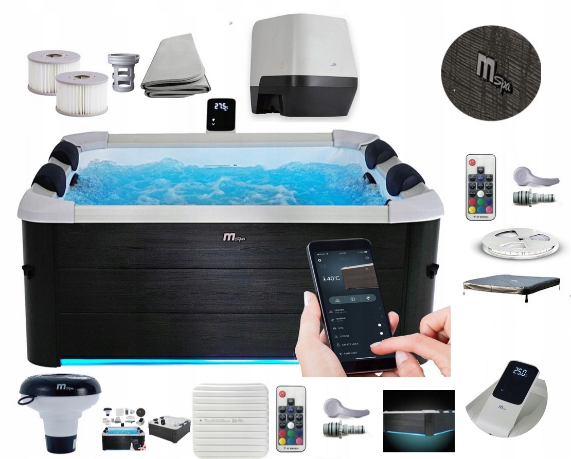 M Spa PANELOWE OSLO Sztywne 6os OZON BICZE Hydromasaż +Filtry LED WIFI 2024 (OSLO SPA) • Cena