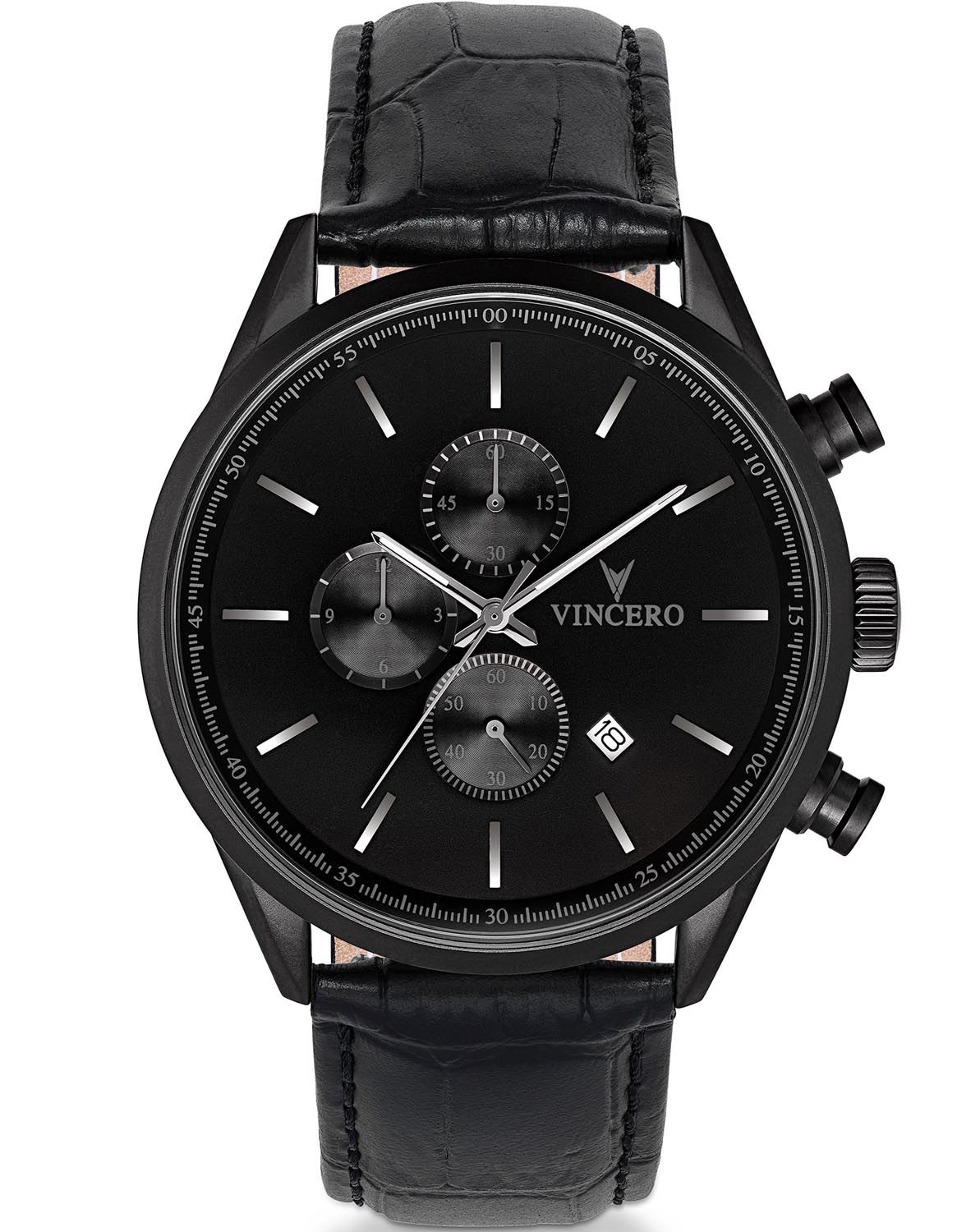 Pánské Hodinky Vincero Chrono S Kůže Chronograf 43 mm Křemenně safírové