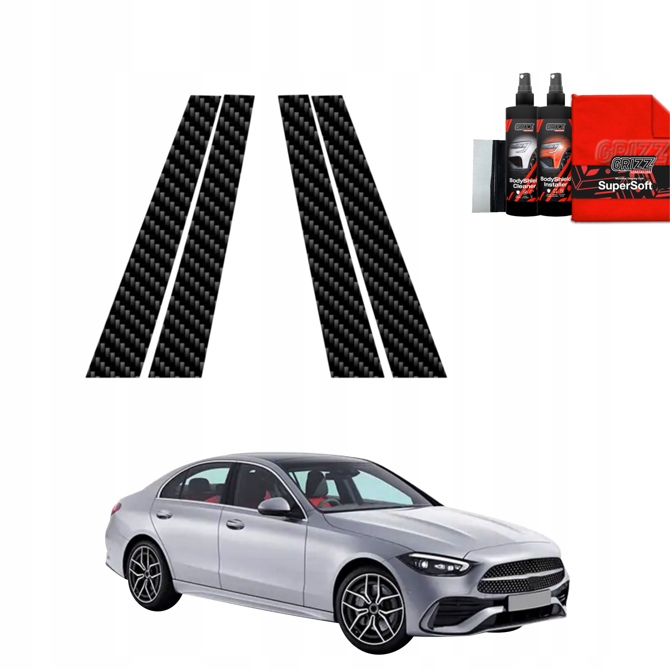 4v1 Fólie na sloupky pro Mercedes C třídy (2021-2025)