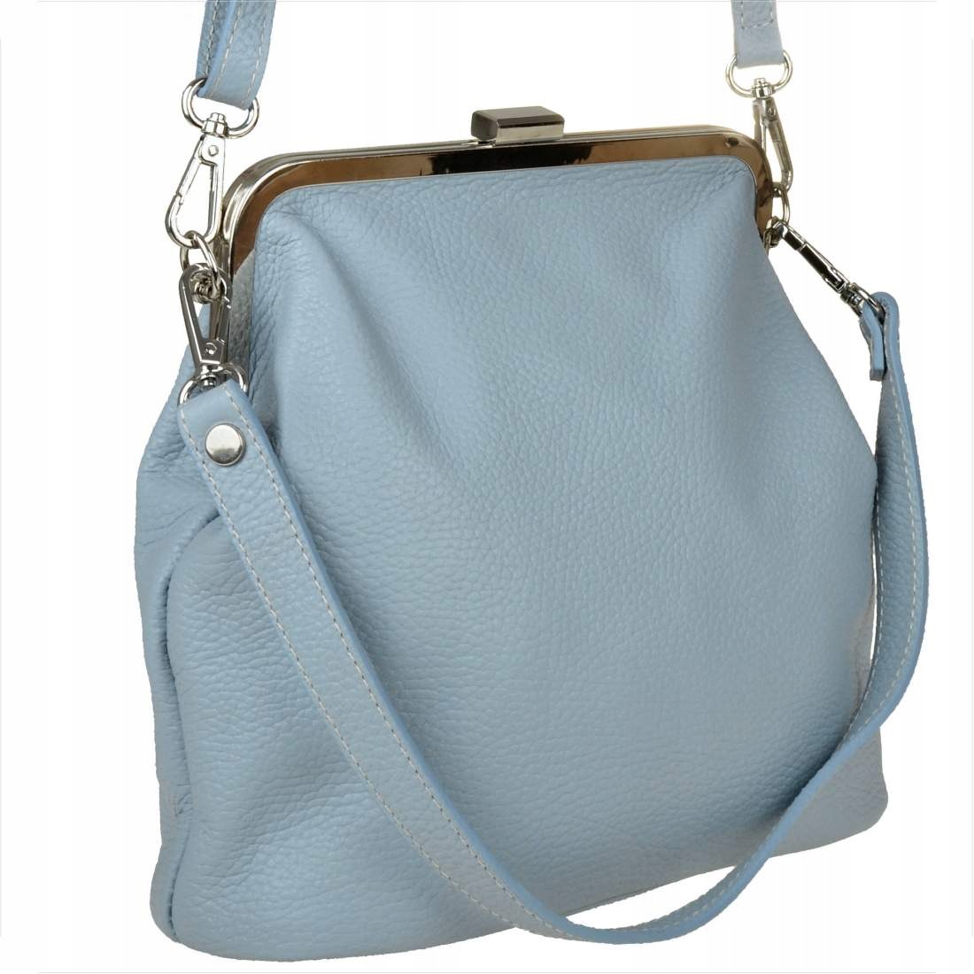 Dámská kabelka baby blue modrá přírodní kůže