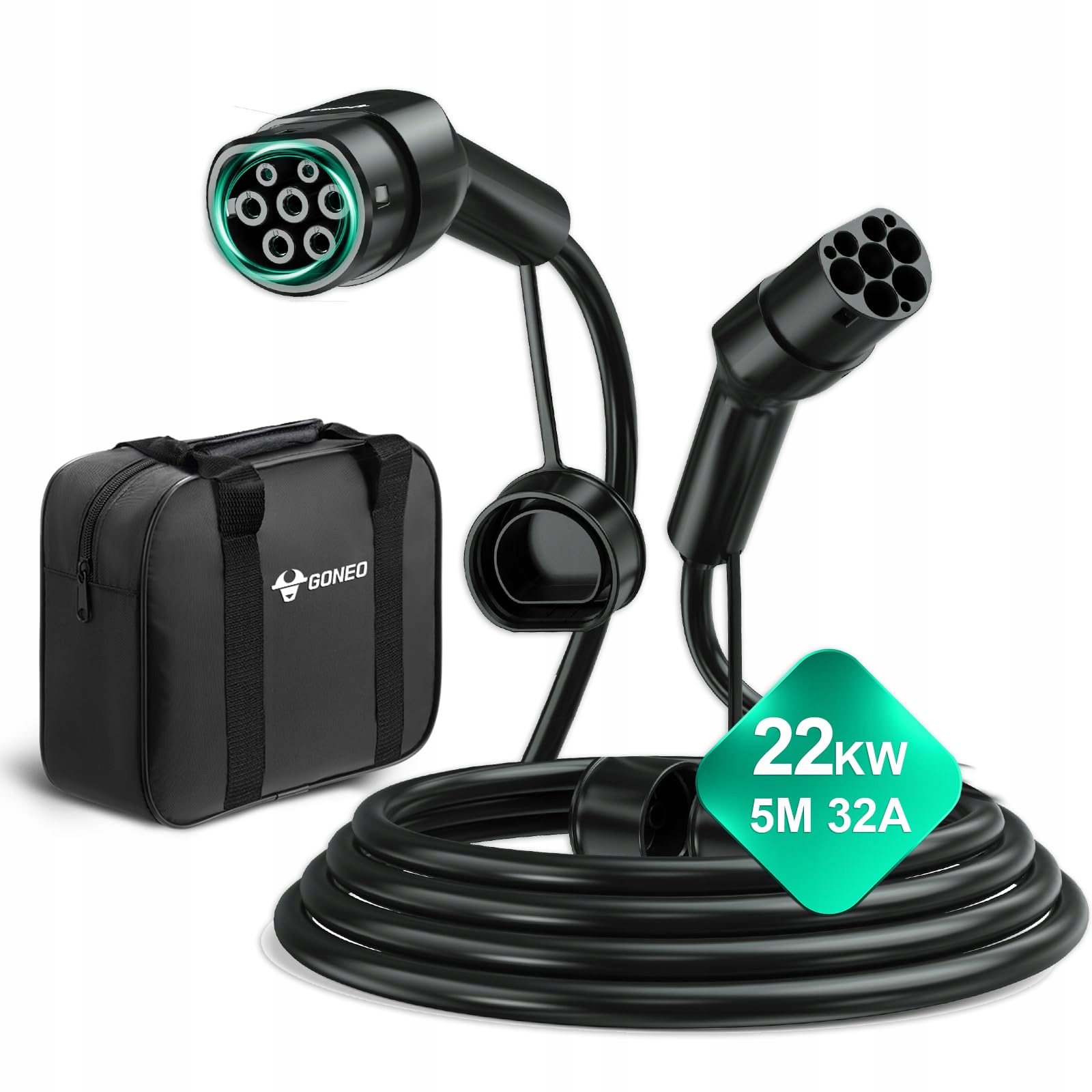 Jednoduchý kábel Goneo Typ 2 dĺžka 5 m 22 kW na nabíjanie