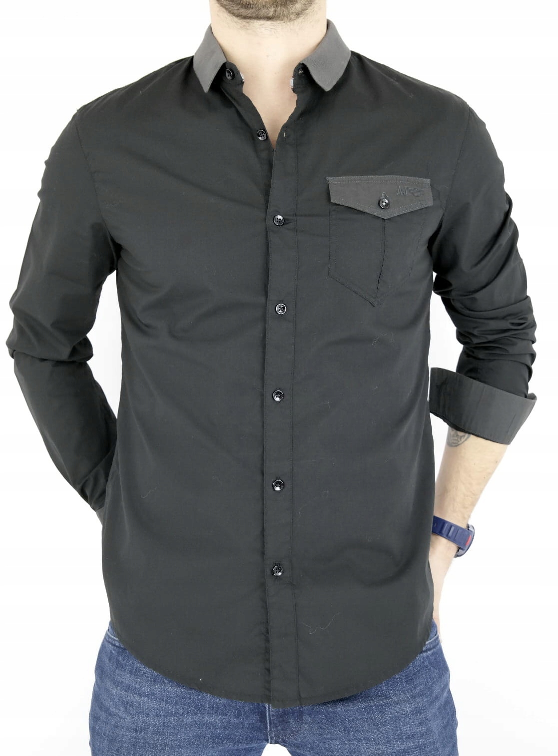 Armani Jeans Koszula męska Slim Fit KAJ01 (L)
