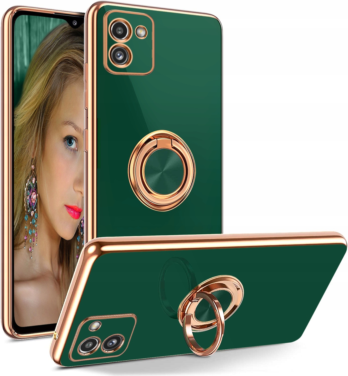 

Etui Silicone Ring Szkło do Samsung Galaxy A03