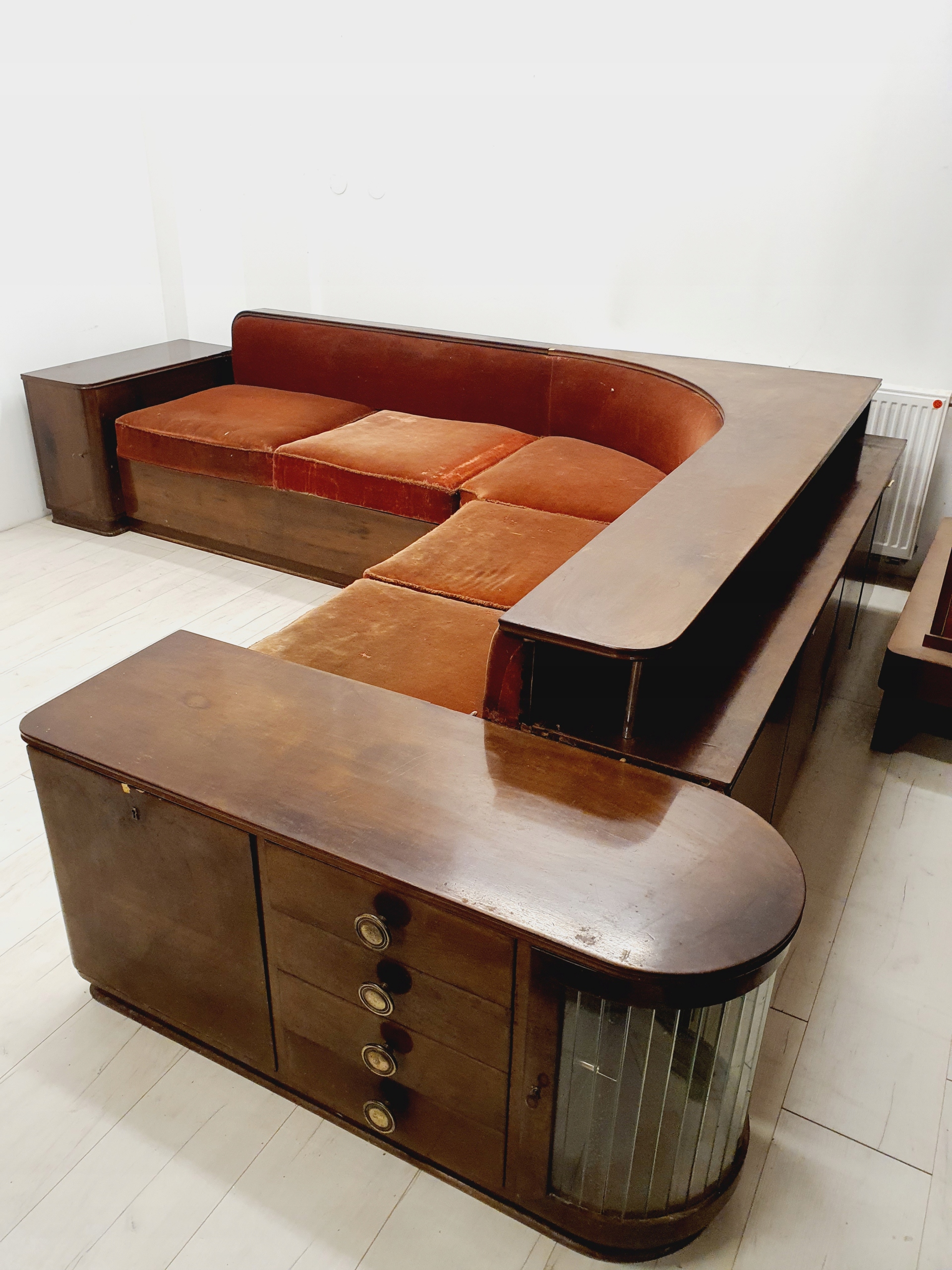 NAROŻNIK WOLNOSTOJĄCY KANAPA ART DECO