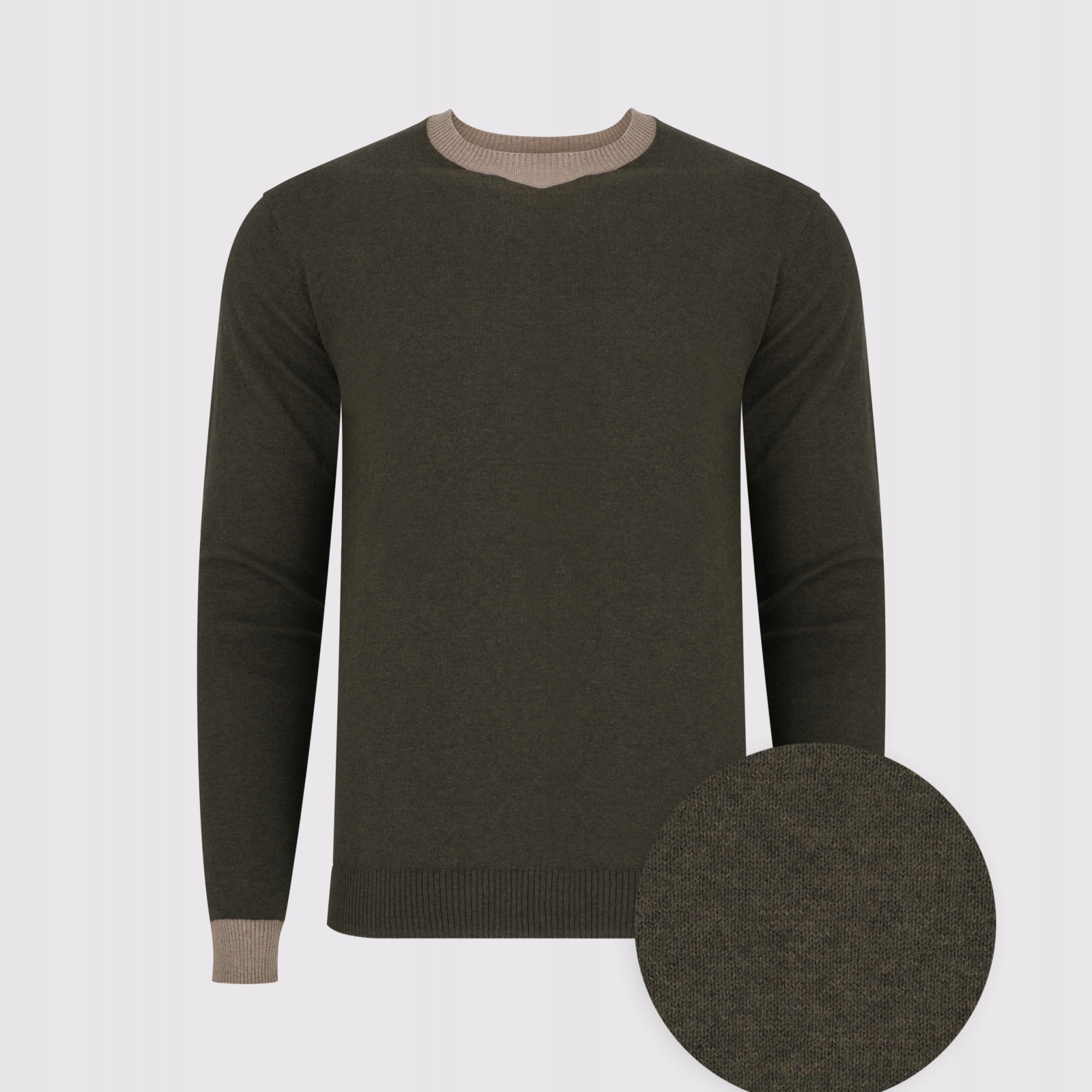 Zelený pánský svetr s kontrastním lemováním Pako Lorente vel M